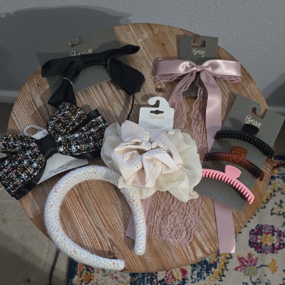 Nordstrom Hair Accessories Set - Black, Cream, Pink